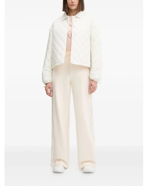 Guess White Quilted Collared Jacket
