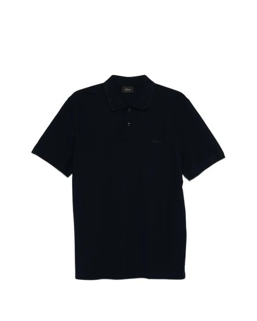Brioni Blue Buttoned Polo Shirt for men
