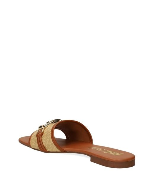 Just Cavalli Natural Chain-Embellished Sandals