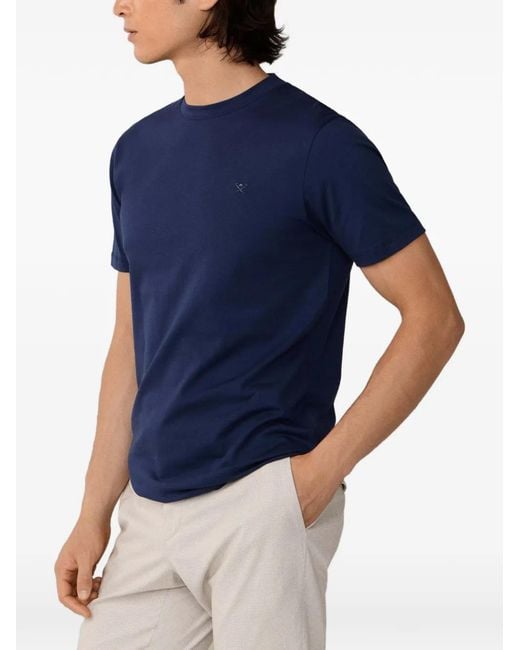 Hackett Blue Logo-Embroidered Cotton T-Shirt for men