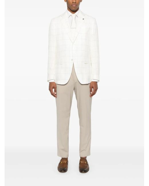 Boss White Checked Blazer for men