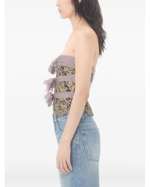 Valentino Garavani Brown Chiffon Top
