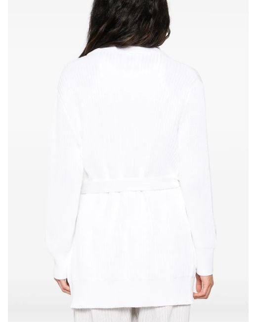 Brunello Cucinelli ロゴパッチ カーディガン White