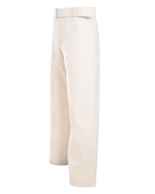 MSGM White Straight-Leg Trousers for men