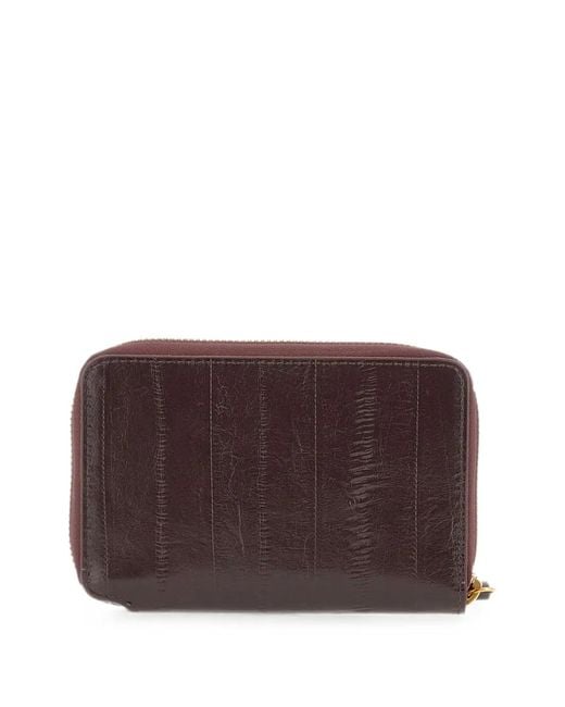Gianni Chiarini Brown Eel Zip-Around Wallet