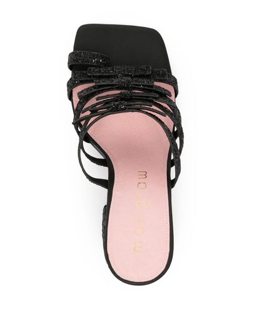 Macgraw Black Dorothy Glitter-Detail Sandals