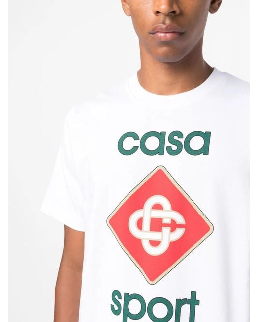 Casablanca White Sport Logo-print Organic Cotton-jersey T-shirt X for men