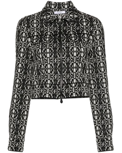 Max Mara Black Printed Short Jacket