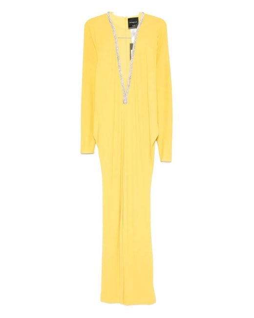 Stephane Rolland Yellow Verziertes Maxikleid