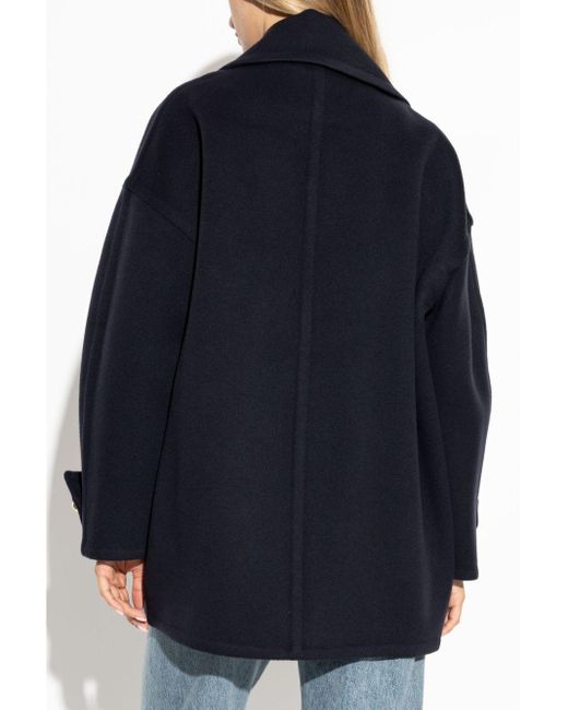 Loewe Blue Pebble Wool Peacoat