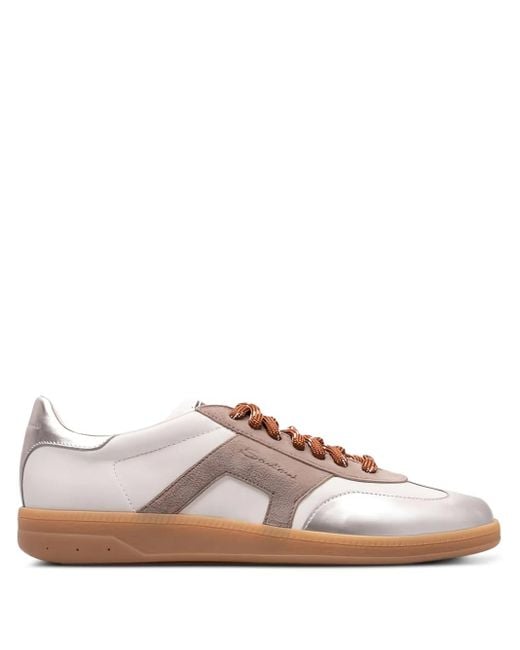 Santoni Dbs Oly メタリックレザースニーカー Pink