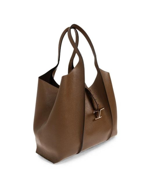 Tod's Brown T Timeless Leather Shoulder Bag