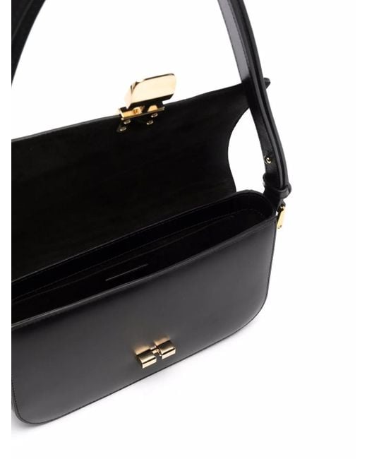 A.P.C. Black 'Sac Grace Baguette' Shoulder Bag With Buckle Fastening