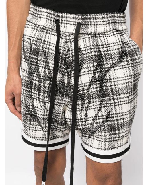 Haculla Gray Plaid-Pattern Tweed Shorts for men
