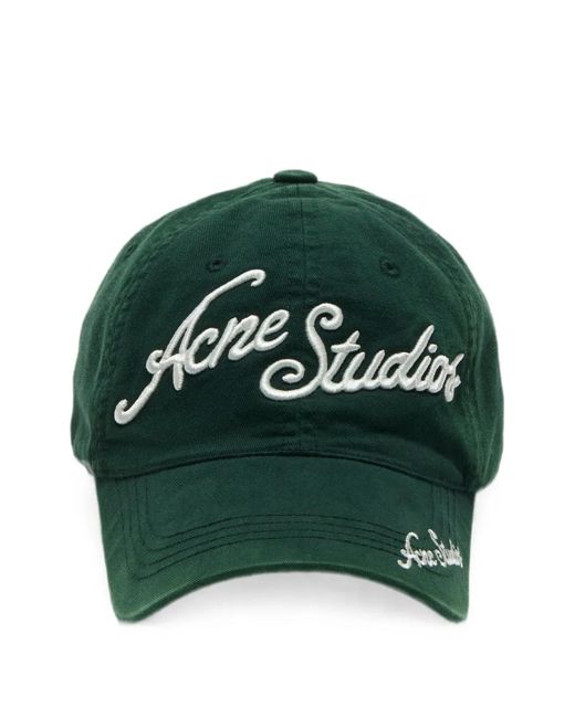 Acne Green Embroidered Logo Cap