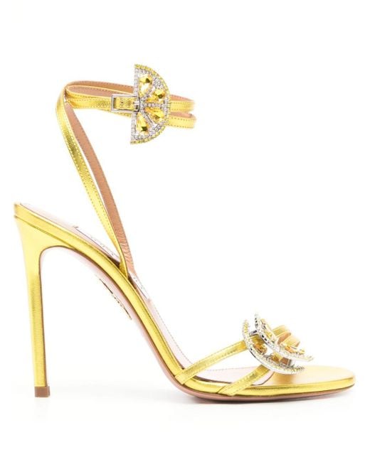 Aquazzura Metallic Citron Gin Tonic 105 Sandals