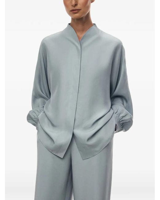 12 STOREEZ Blue Alice Silk Blouse