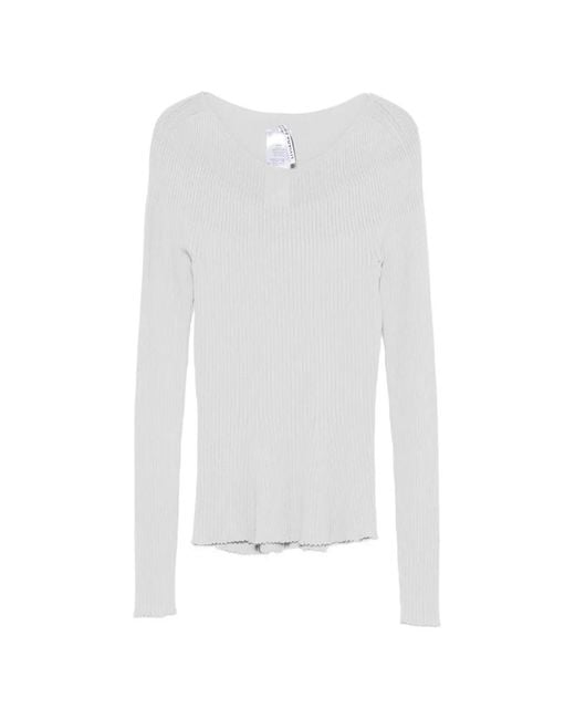 Liviana Conti White Ribbed-Trim T-Shirt