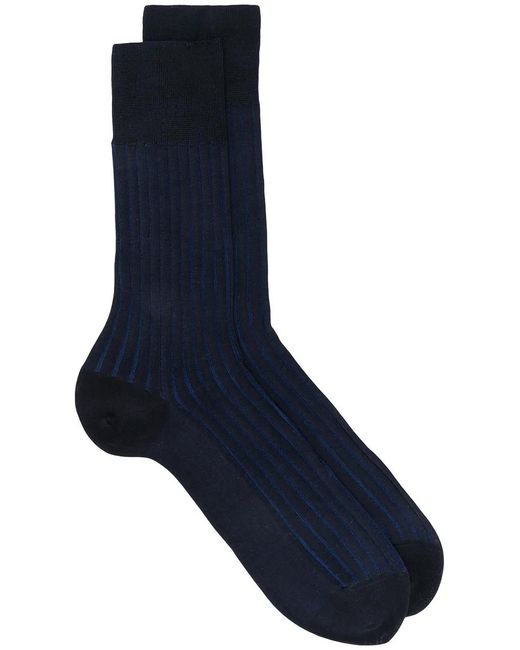 Falke Geribbelde Sokken in het Blue voor heren