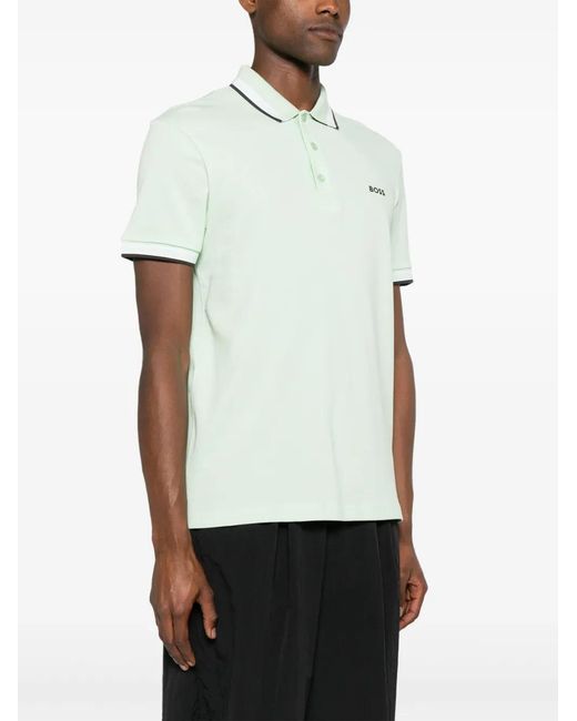Boss Green Logo-Embroidered Cotton Polo Shirt for men