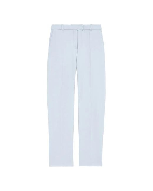 McQueen White Cropped Tailored Trousers
