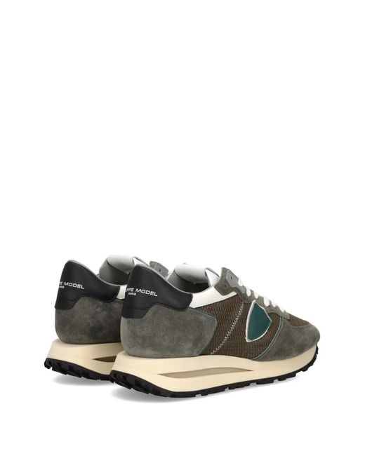 Philippe Model Green Tropez Haute Triangle-Patch Low-Top Sneakers for men