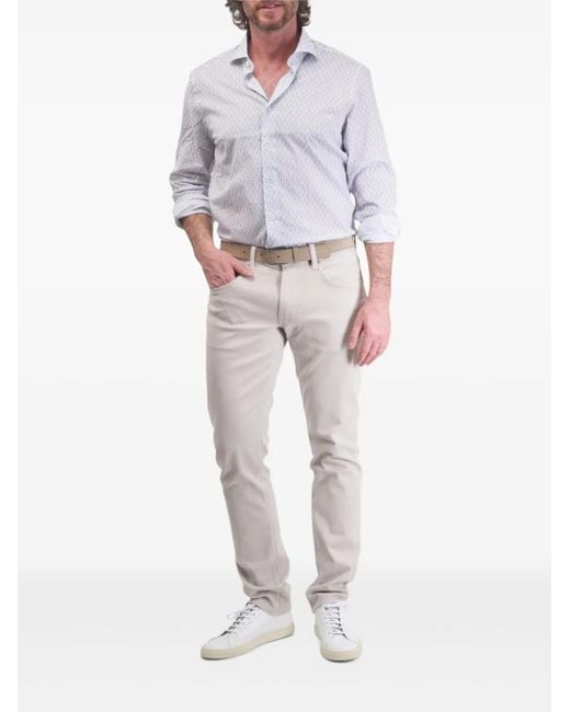 Fedeli White Floral-Pattern Shirt for men