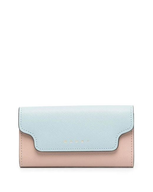 Marni Blue Two-Tone Leather Keyholder