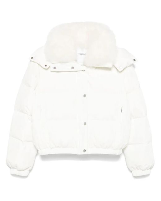 Giacca Da Sci Con Collo A Contrasto di Yves Salomon in White