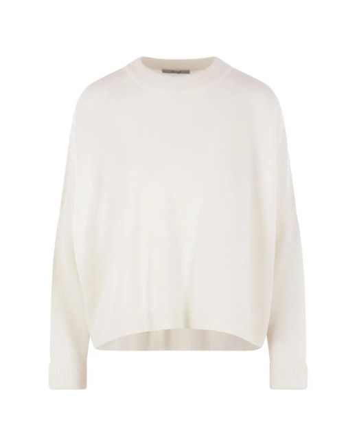 Dusan White Rolled-Cuff Sweater