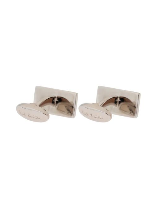 Paul Smith White Striped Cufflinks for men
