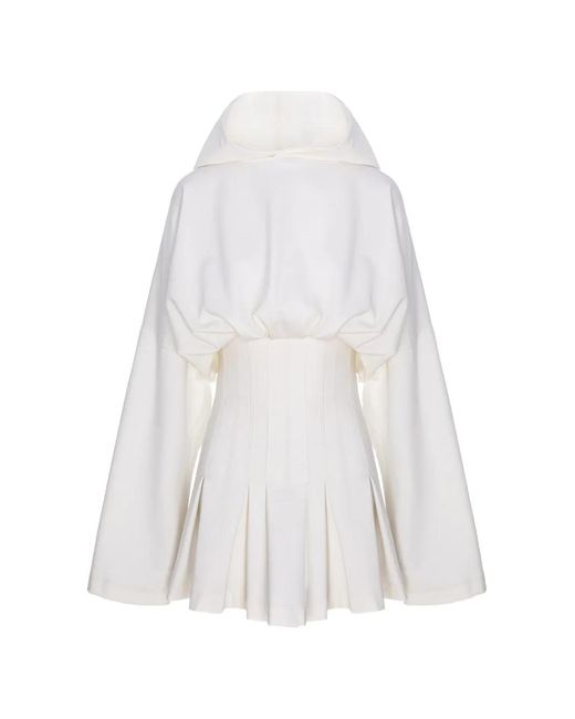 Hamza White Cleopatra Hooded Dress