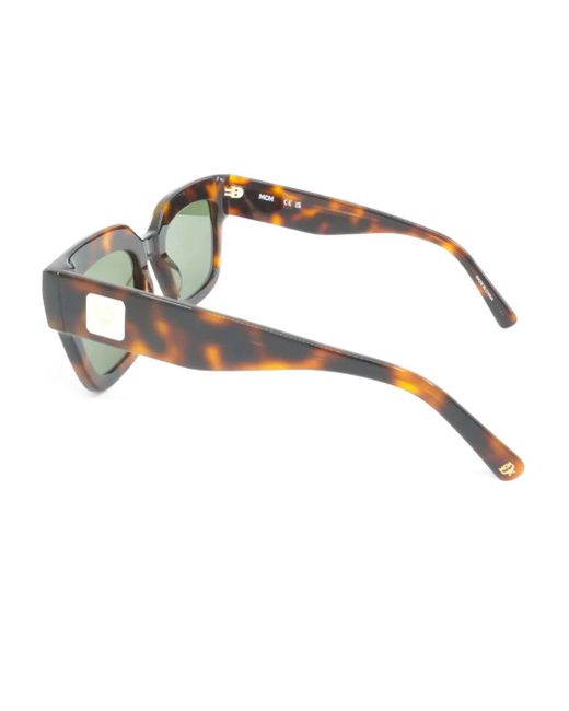 MCM Green Tortoiseshell Square-Frame Sunglasses for men
