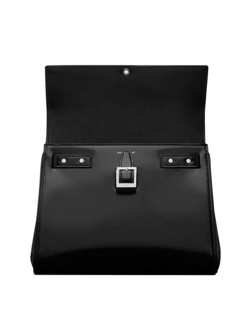 Saint Laurent Black Small Le Fermoir Leather Bag