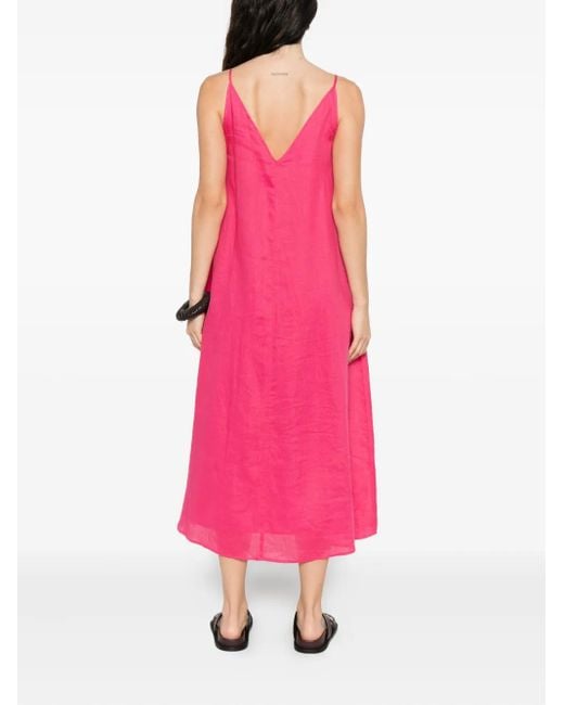 Marc O' Polo Pink V-Neck Slip Midi Dress