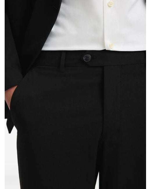 SELECTED Black Loose-Fit Tailored Trousers for men