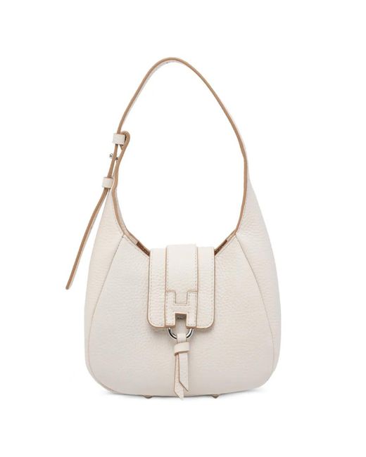 Hogan White Trend Hobo Buckle Bag