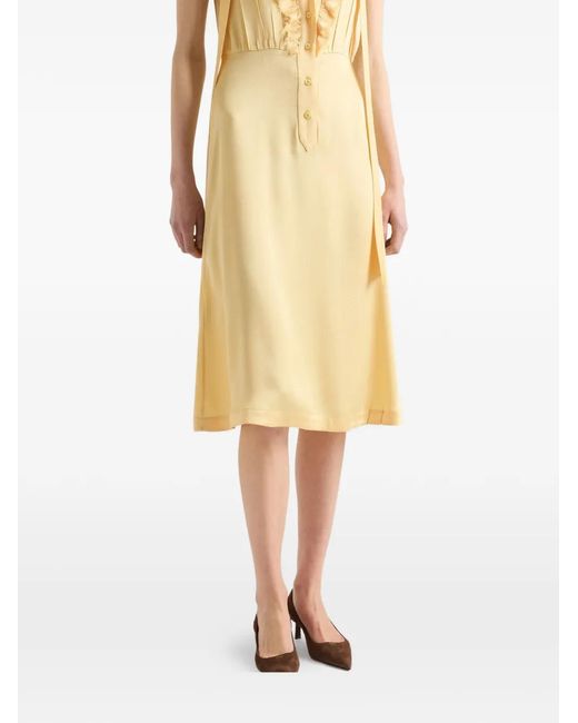 Prada Metallic Satin Crepe Dress