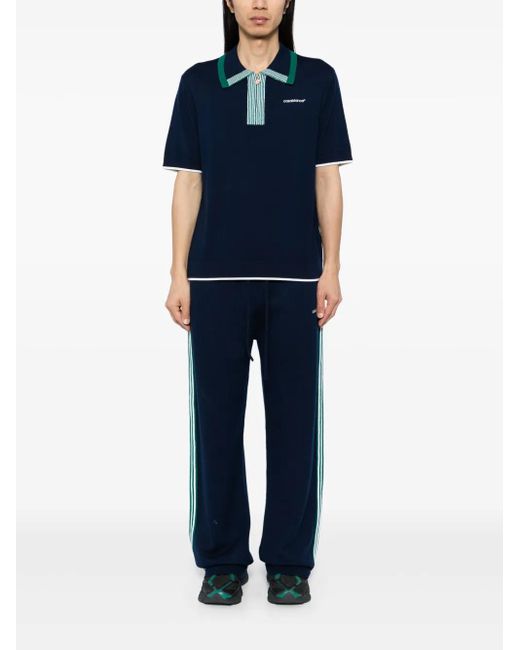 Casablanca Blue Embroidered Logo Pants for men