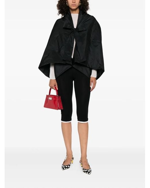 P.A.R.O.S.H. Black Pimpy Self-Tie Cape Jacket