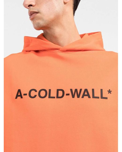 A_COLD_WALL* Orange Hoodie À Logo Essential Imprimé for men
