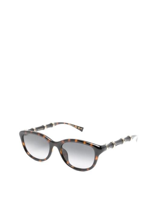 Gucci Gray Bamboo Tortoiseshell-Effect Sunglasses