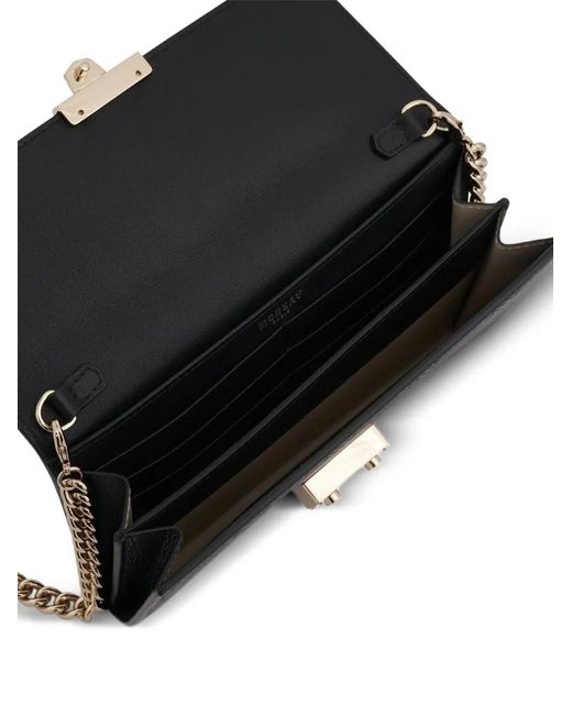 Moreau White Patterned Chain-Strap Clutch Bag