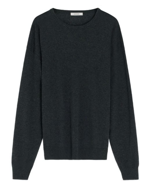 Lemaire Black Crew Neck Wool-Blend Sweater for men