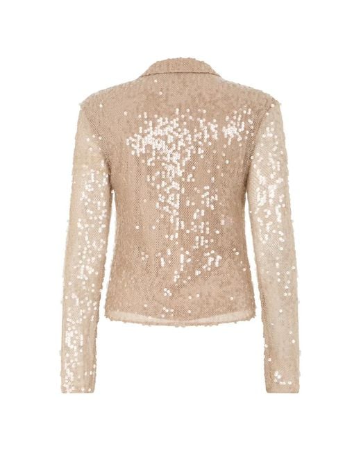 Veronica Beard Natural Meryl Sequin Blouse