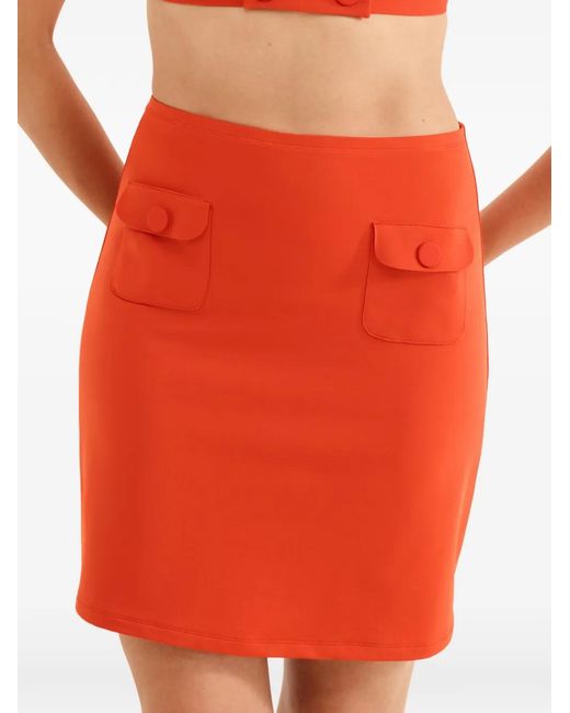 Eres Red Button-Detail Mini Skirt