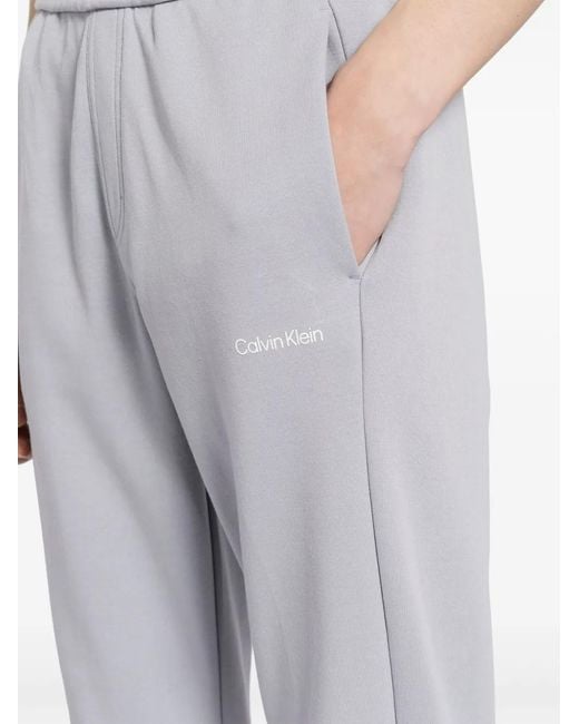 Calvin Klein Gray Logo-Print Track Pants for men
