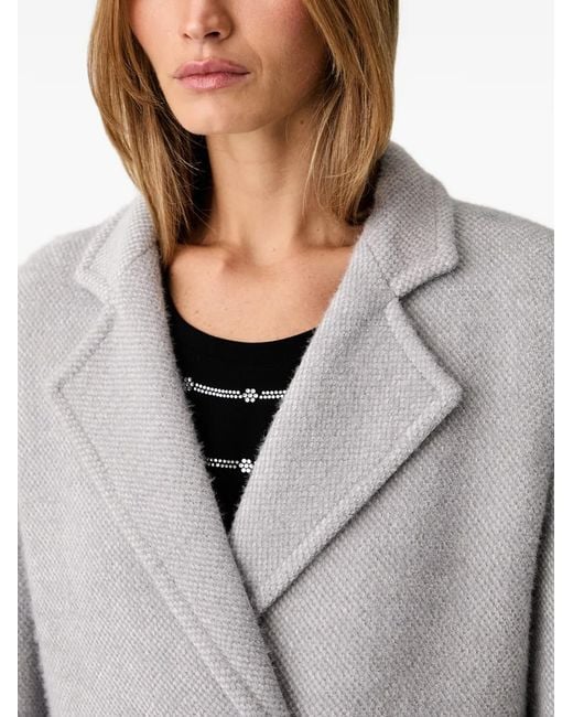 Fracomina Gray Notched-Lapel Double-Breasted Coat