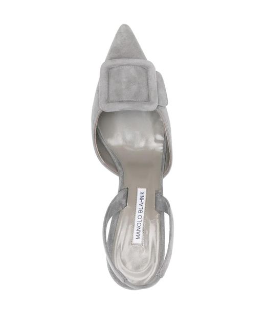 Manolo Blahnik Gray 70Mm Maysli Pumps