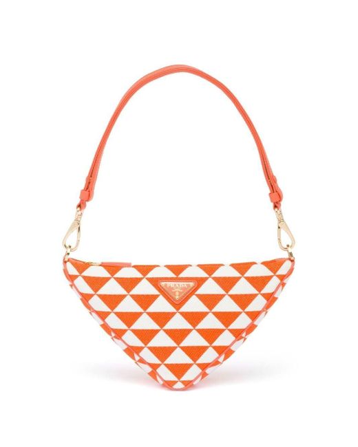 Prada Mini-Tasche mit Logo-Stickerei in Orange | Lyst DE